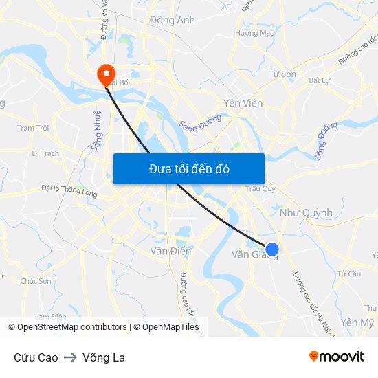 Cửu Cao to Võng La map