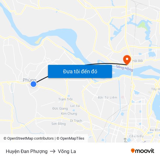 Huyện Đan Phượng to Võng La map