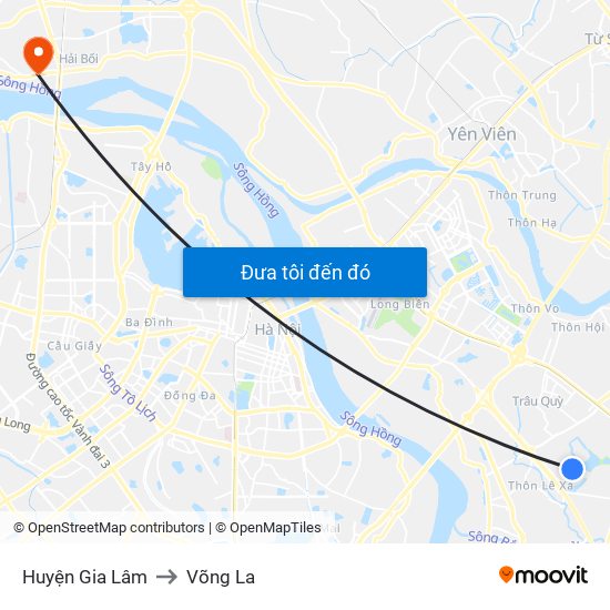 Huyện Gia Lâm to Võng La map