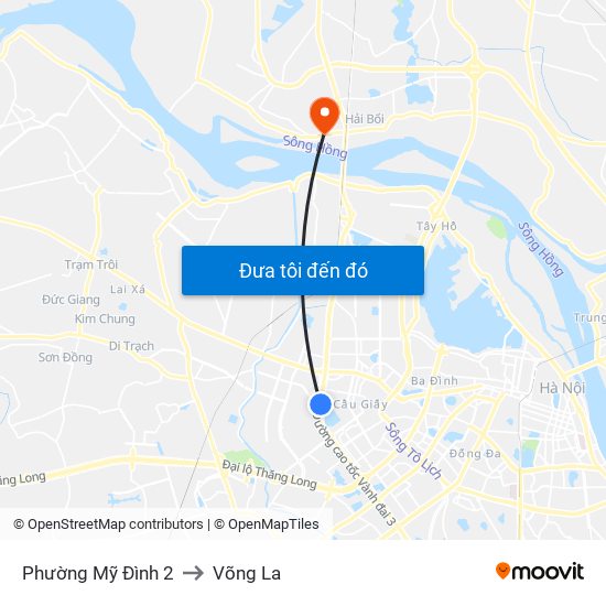 Phường Mỹ Đình 2 to Võng La map