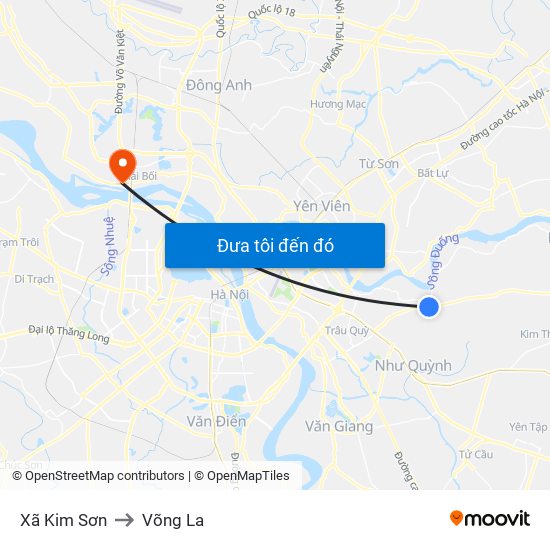 Xã Kim Sơn to Võng La map