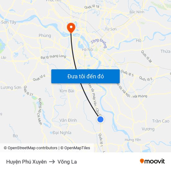 Huyện Phú Xuyên to Võng La map