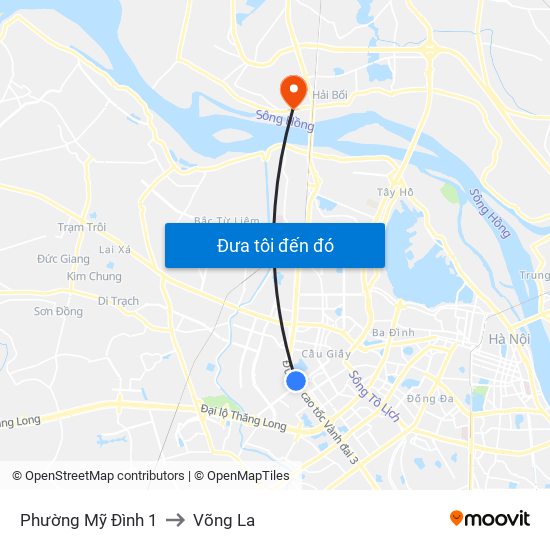 Phường Mỹ Đình 1 to Võng La map