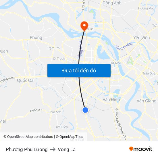 Phường Phú Lương to Võng La map