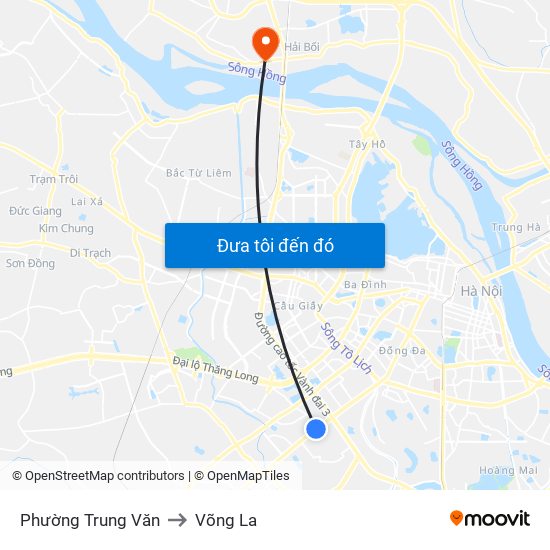 Phường Trung Văn to Võng La map