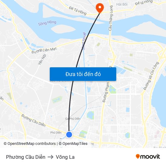 Phường Cầu Diễn to Võng La map