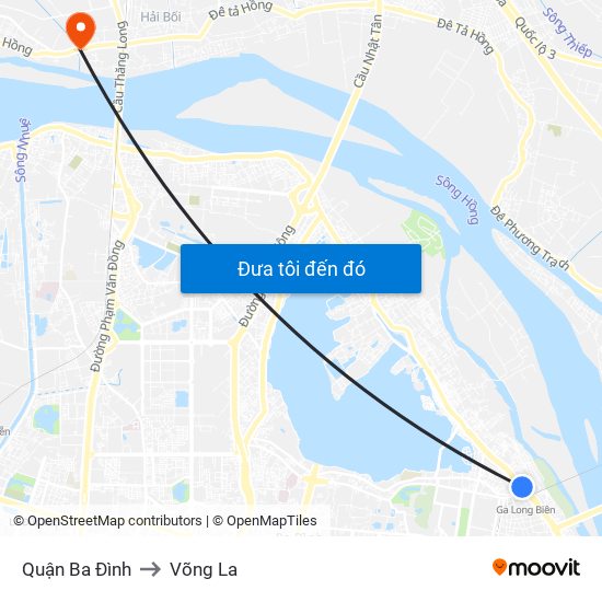 Quận Ba Đình to Võng La map