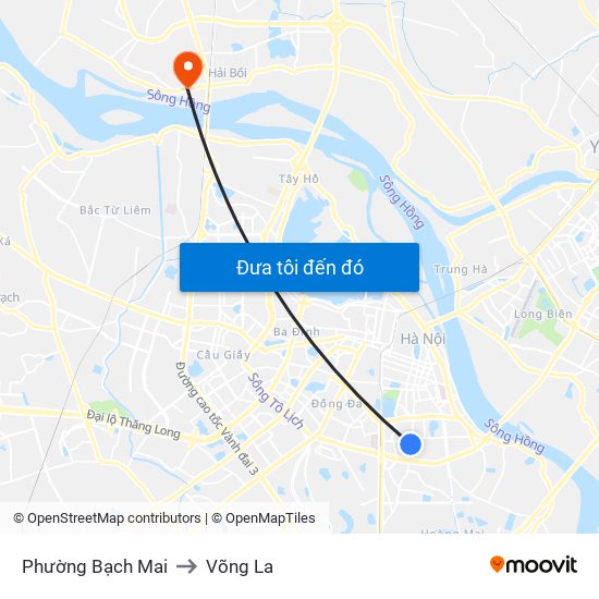 Phường Bạch Mai to Võng La map