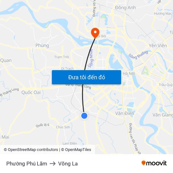 Phường Phú Lãm to Võng La map