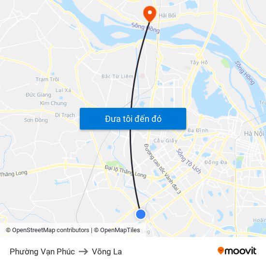 Phường Vạn Phúc to Võng La map