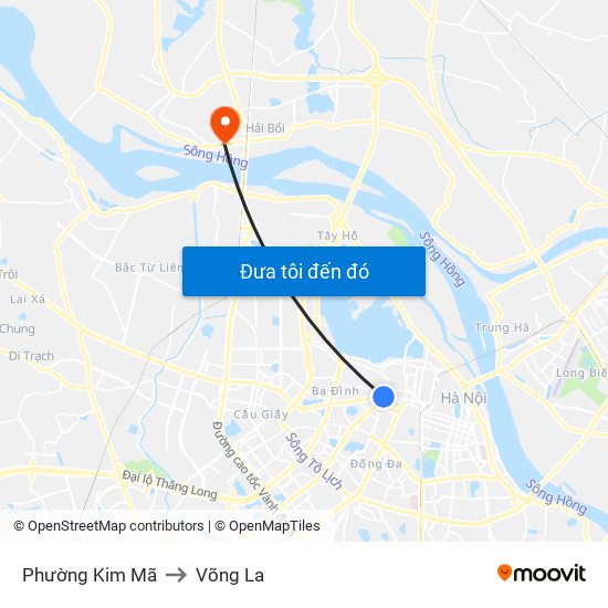 Phường Kim Mã to Võng La map