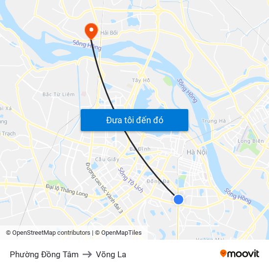 Phường Đồng Tâm to Võng La map