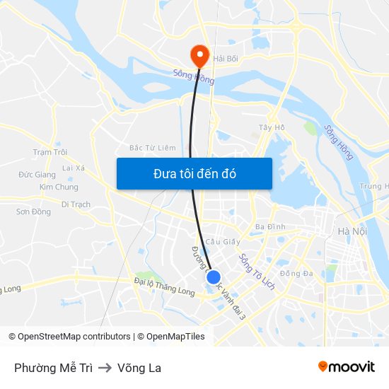 Phường Mễ Trì to Võng La map