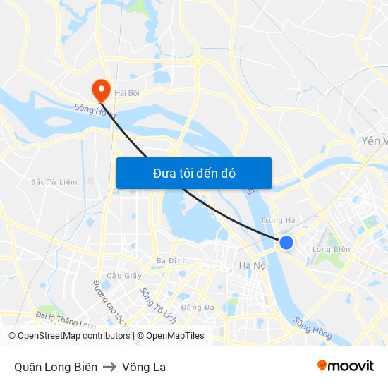 Quận Long Biên to Võng La map