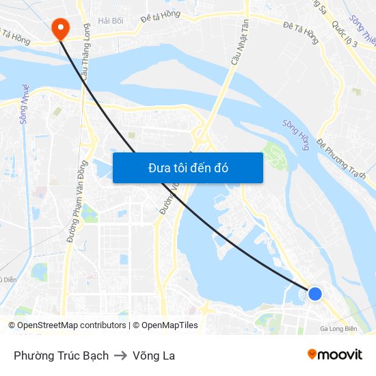 Phường Trúc Bạch to Võng La map
