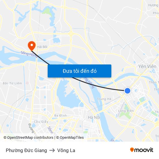 Phường Đức Giang to Võng La map