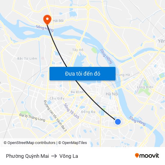 Phường Quỳnh Mai to Võng La map