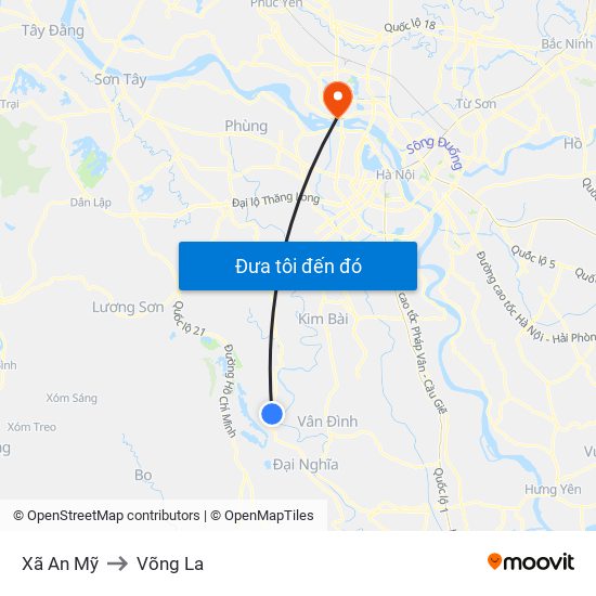 Xã An Mỹ to Võng La map