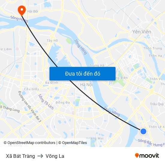 Xã Bát Tràng to Võng La map