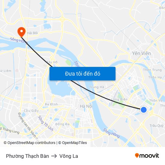 Phường Thạch Bàn to Võng La map