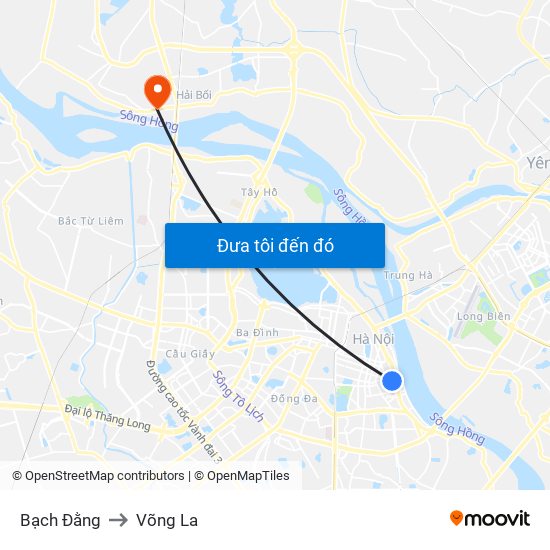 Bạch Đằng to Võng La map