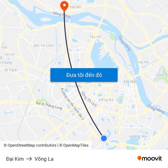 Đại Kim to Võng La map