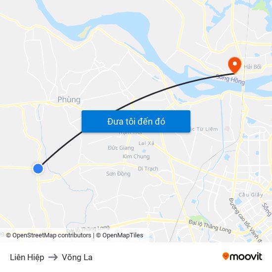 Liên Hiệp to Võng La map