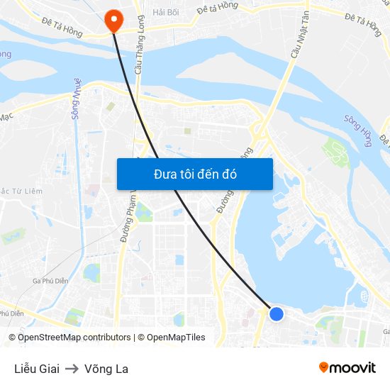 Liễu Giai to Võng La map