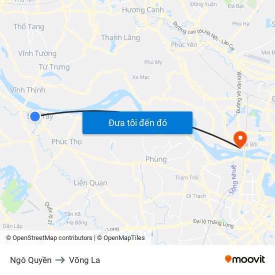 Ngô Quyền to Võng La map