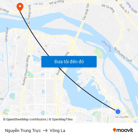 Nguyễn Trung Trực to Võng La map