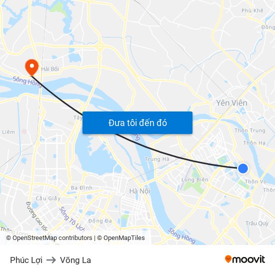 Phúc Lợi to Võng La map