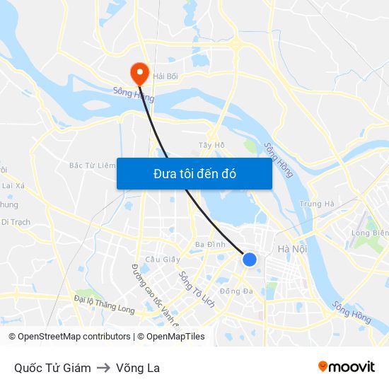 Quốc Tử Giám to Võng La map