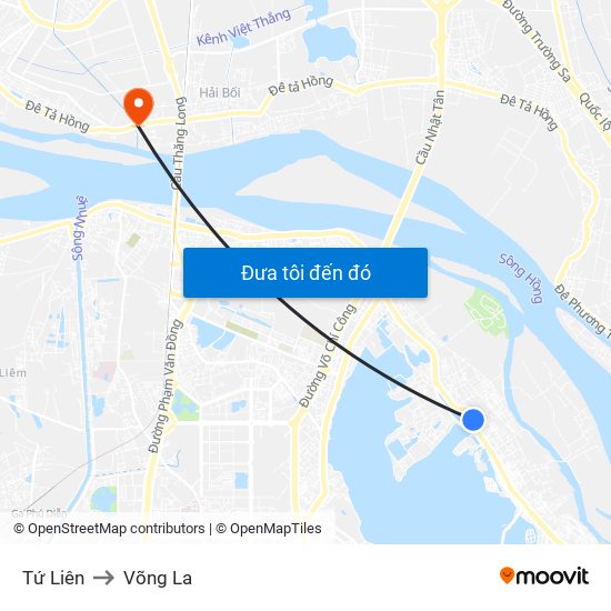 Tứ Liên to Võng La map