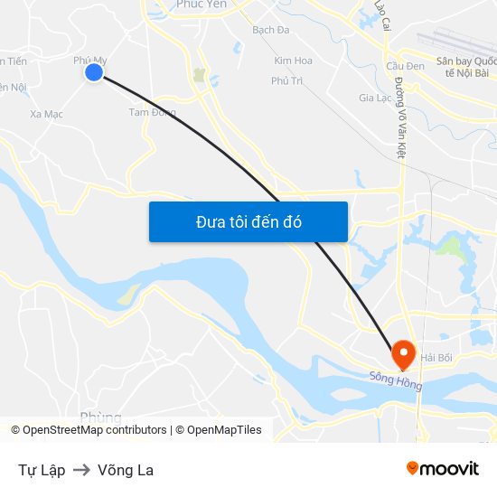 Tự Lập to Võng La map