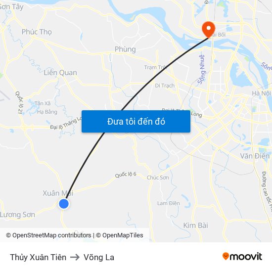 Thủy Xuân Tiên to Võng La map