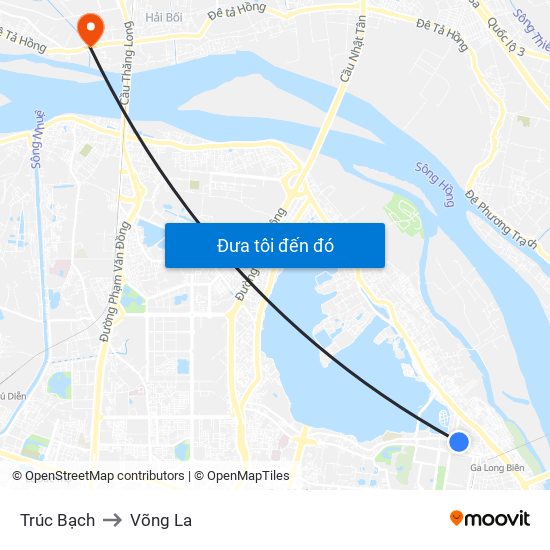 Trúc Bạch to Võng La map