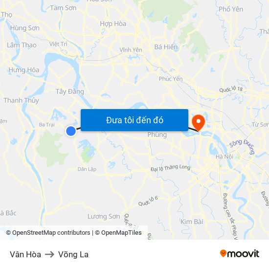 Vân Hòa to Võng La map