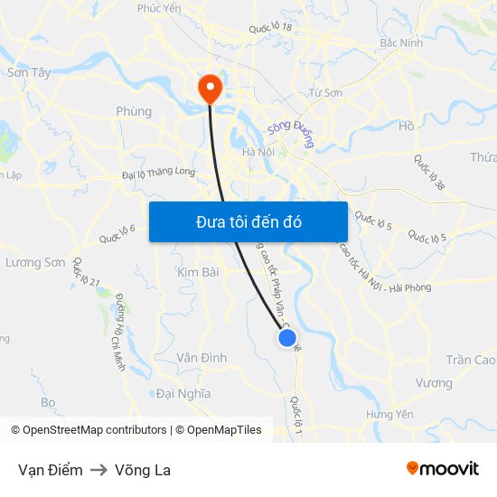 Vạn Điểm to Võng La map