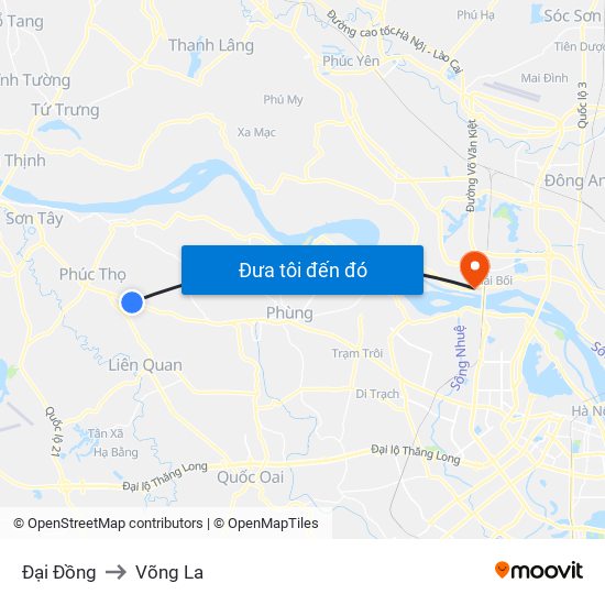Đại Đồng to Võng La map