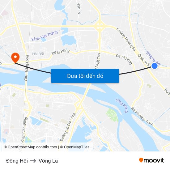 Đông Hội to Võng La map