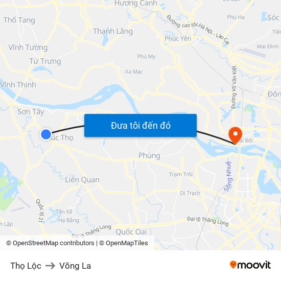 Thọ Lộc to Võng La map