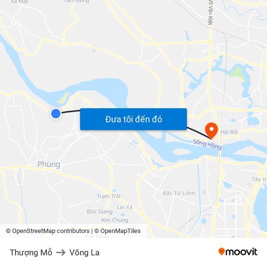 Thượng Mỗ to Võng La map