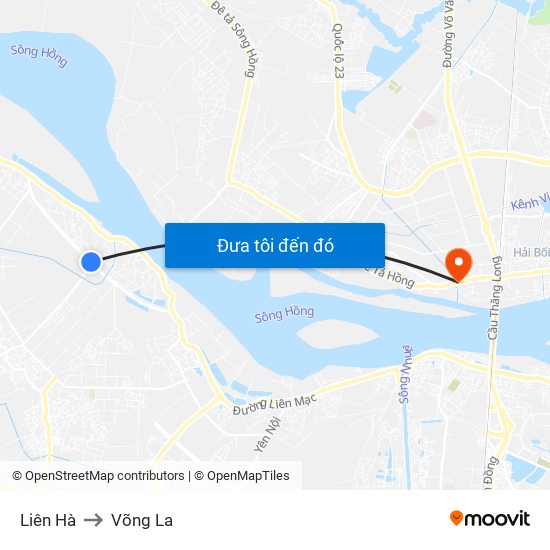 Liên Hà to Võng La map