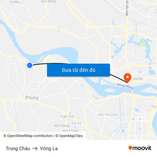 Trung Châu to Võng La map