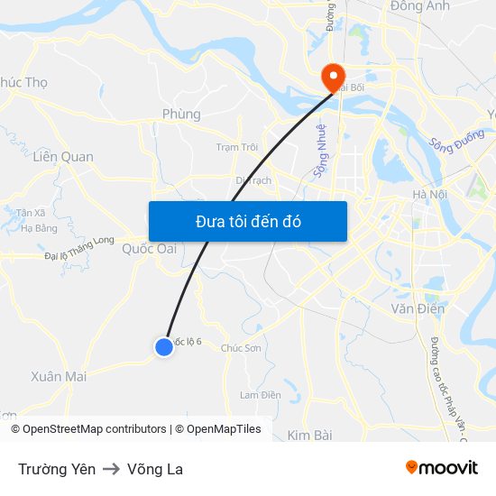 Trường Yên to Võng La map