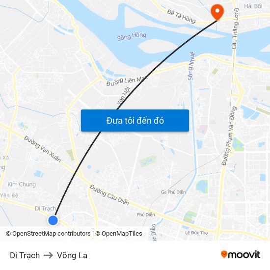 Di Trạch to Võng La map