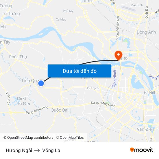 Hương Ngải to Võng La map