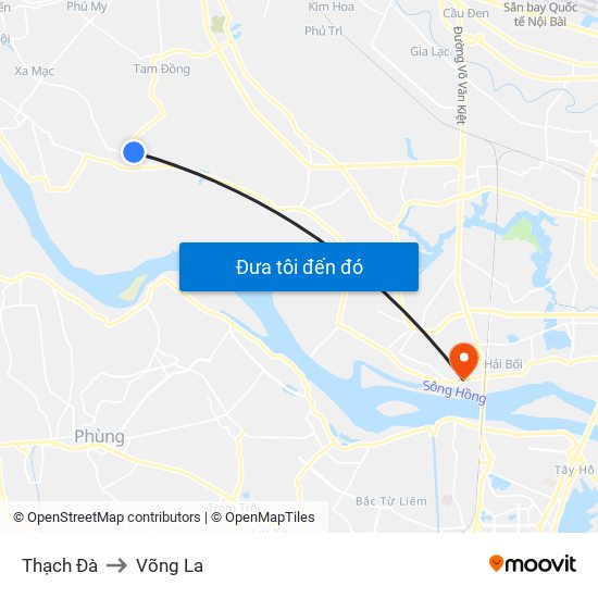 Thạch Đà to Võng La map