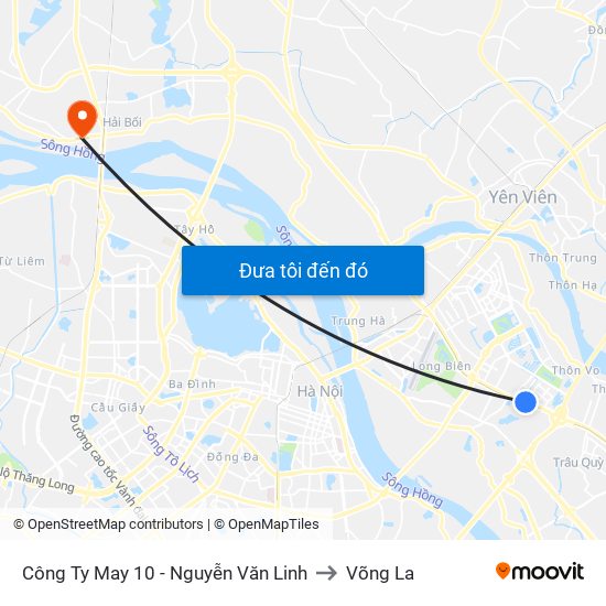 Công Ty May 10 - Nguyễn Văn Linh to Võng La map