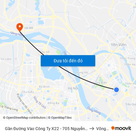 Gần Đường Vào Công Ty X22 - 705 Nguyễn Văn Linh to Võng La map